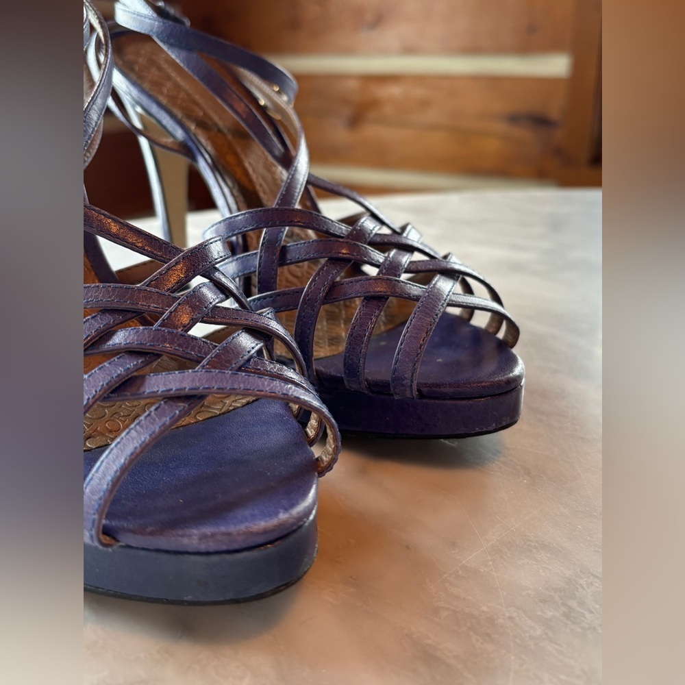 Colcci Original blue leather strappy heels size 8 ankle strap stilettos - Picture 16 of 16